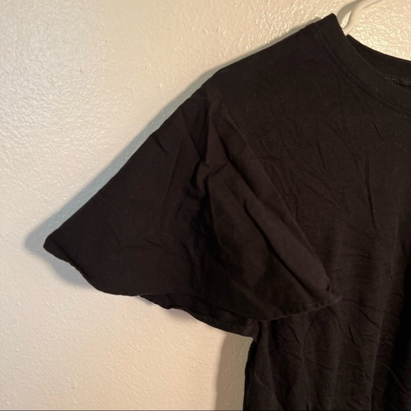 Abound Cropped T-Shirt Wide Flutter Sleeve Black - Picture 4 of 8